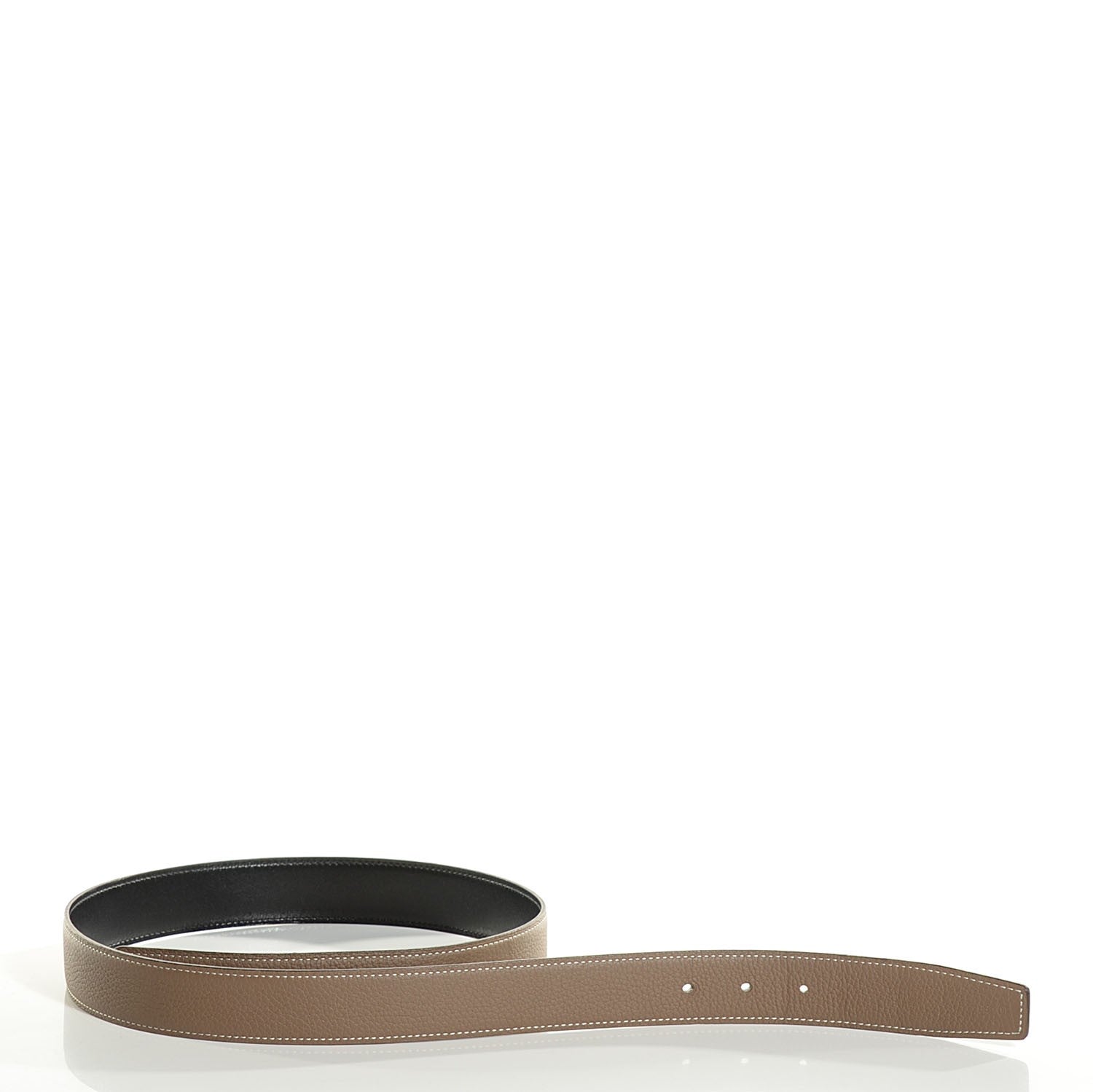 Hermes Box Togo Guilloche 32mm H Belt 85 Black Etoupe 7 of 10