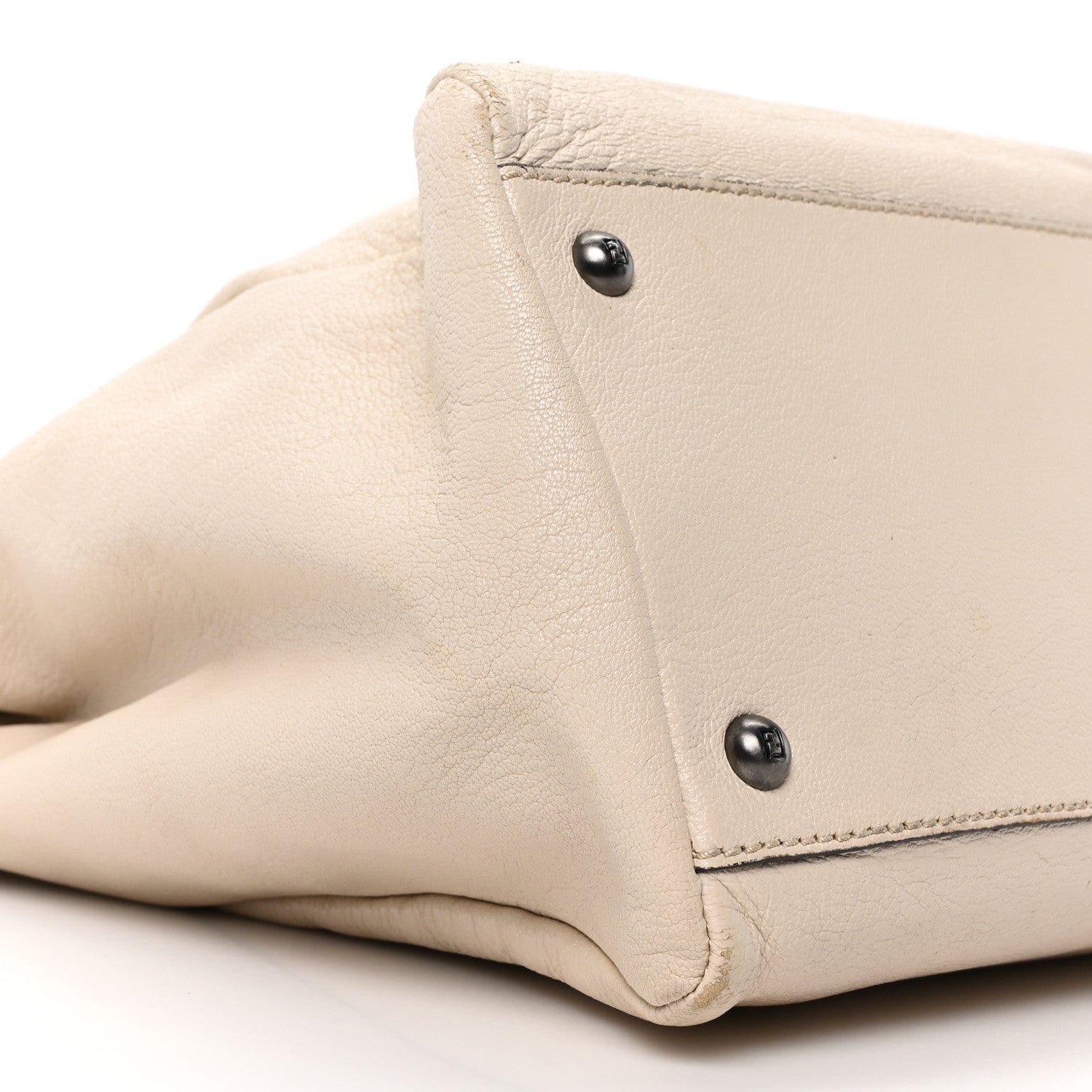 Fendi Goatskin Elaphe Large Peekaboo Iconic Satchel Latte Natural 9 of 10