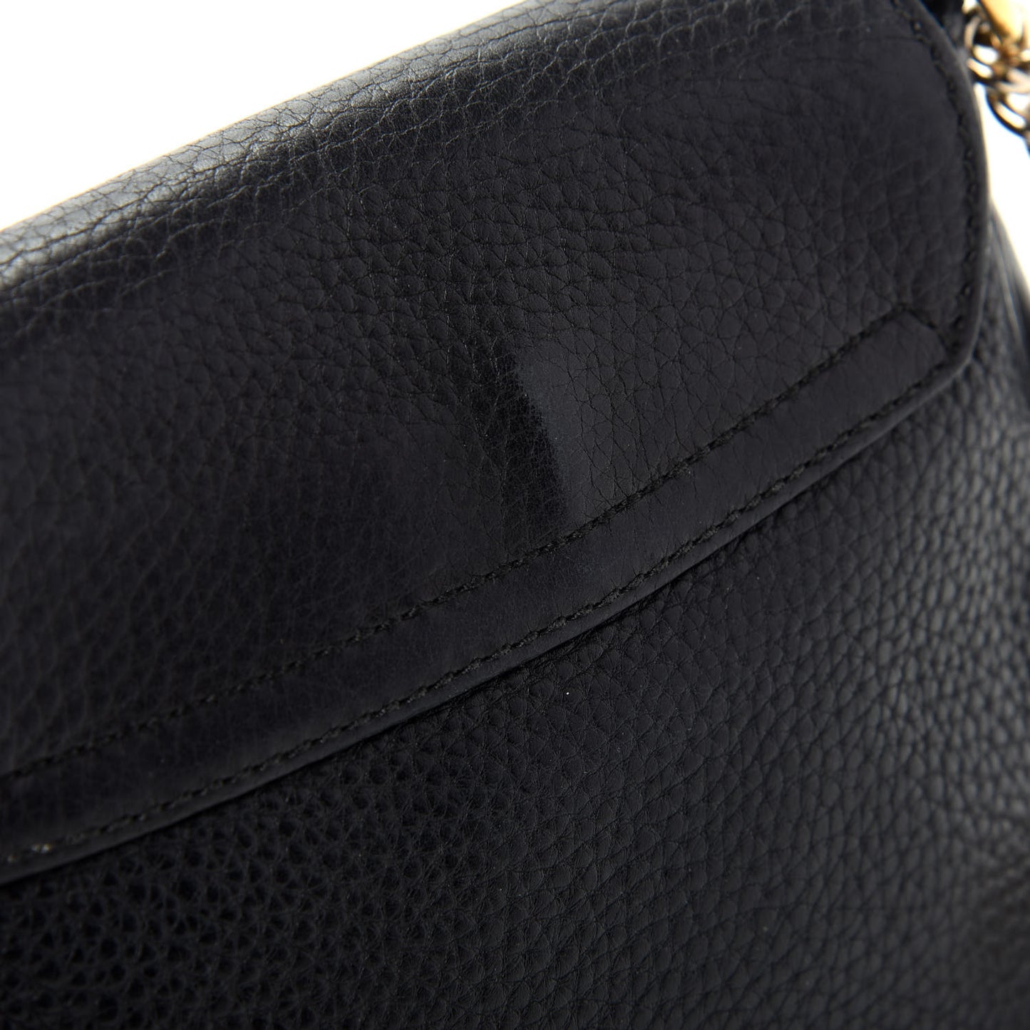 Pebbled Calfskin Small Soho Flap Crossbody Black