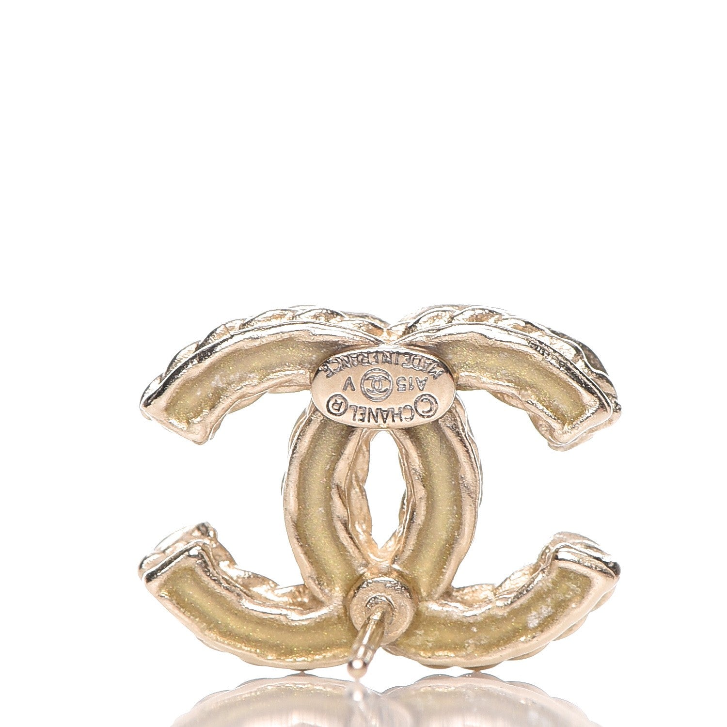 Chanel Crystal Timeless CC Earrings Gold 3 of 4