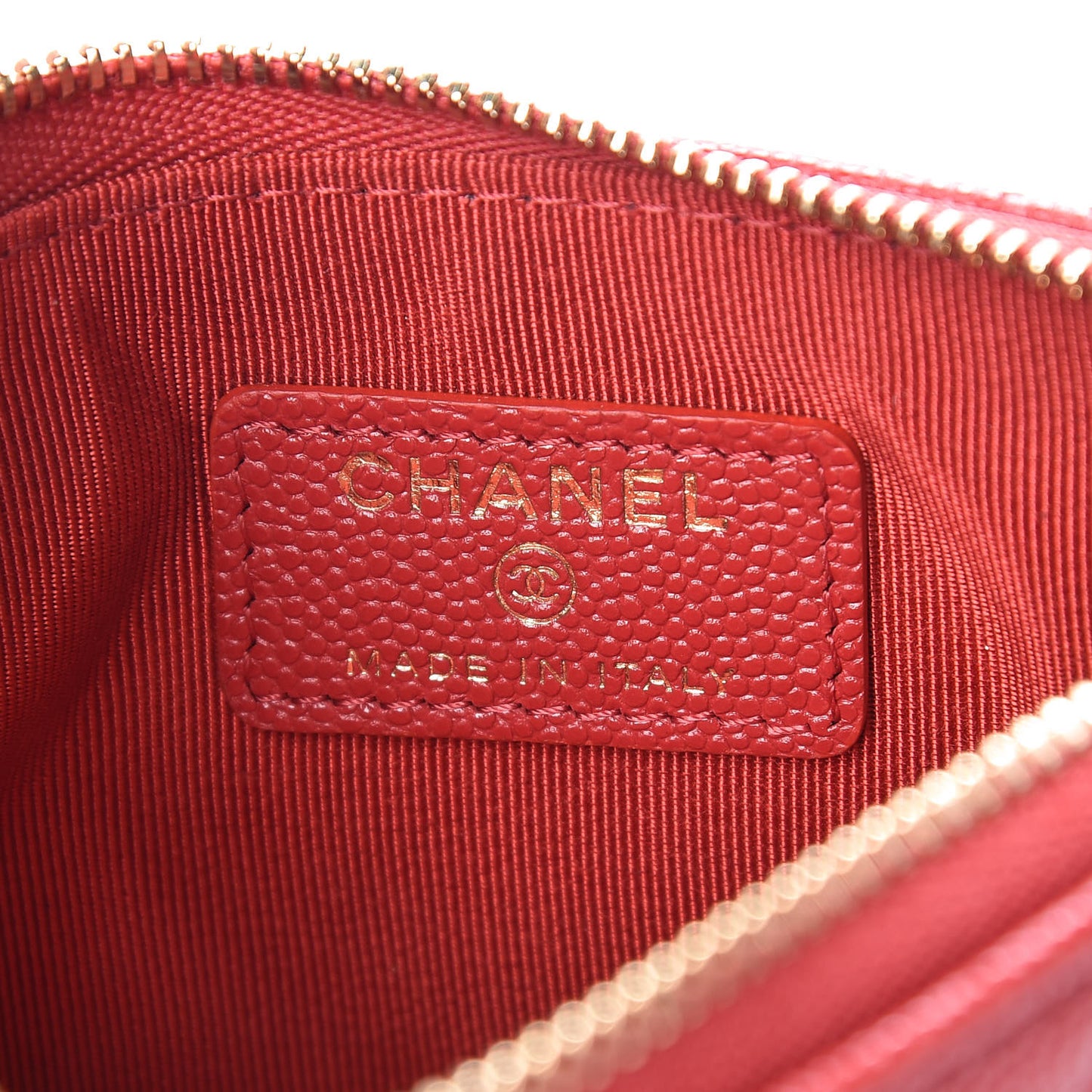 Caviar Quilted Small Cosmetic Case Red