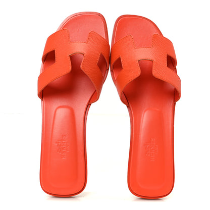 Hermes Epsom Oran Sandals 37.5 Orange Poppy 2 of 9