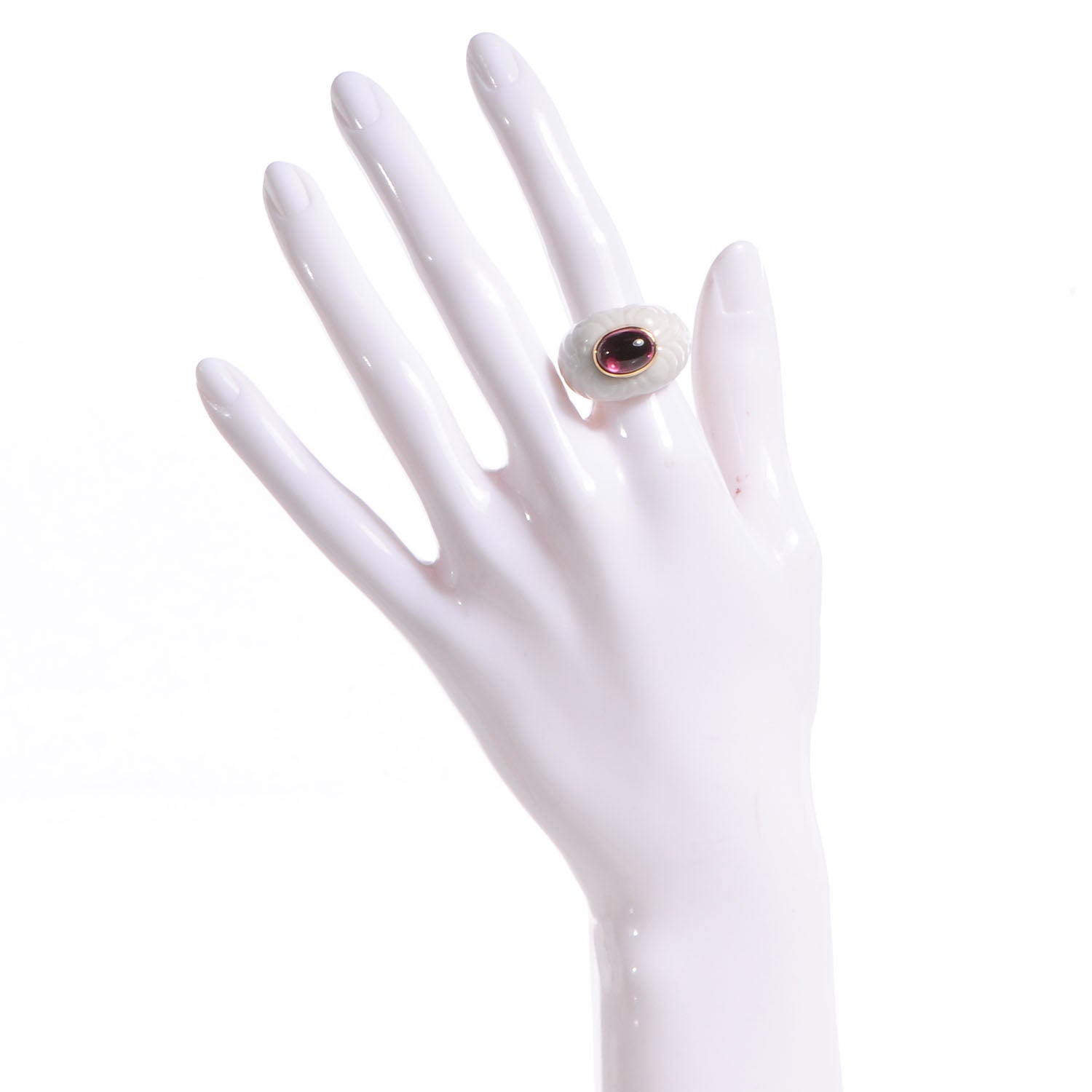 Bulgari BVLGARI Porcelain 18K Gold Tourmaline Chandra Ring 5.25 Pink 2 of 5