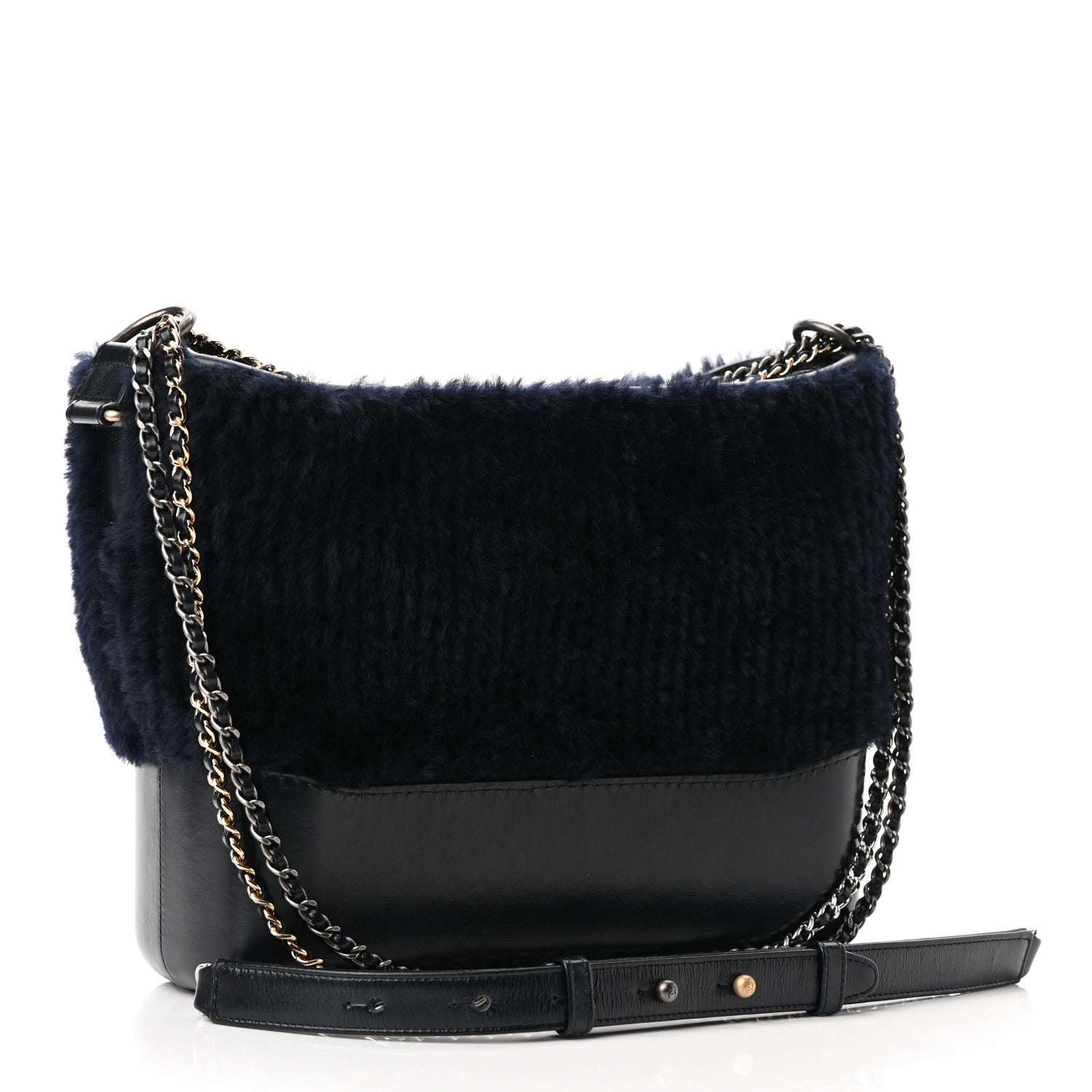 Chanel Shearling Medium Gabrielle Hobo Navy 3 of 10