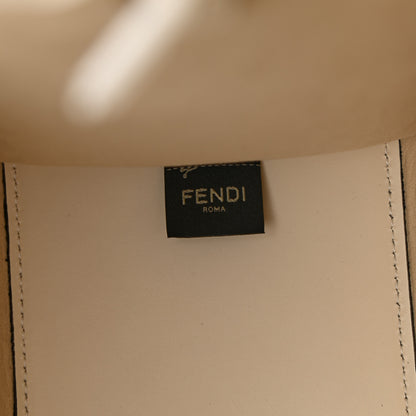 Fendi Vitello King Ceylon Plexiglass Woven Logo Debossed Medium Fendi Sunshine Shopper Tote White Ice 6 of 8