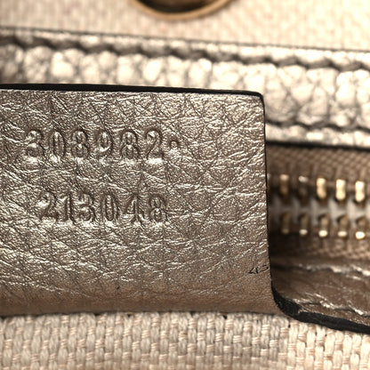 Gucci Metallic Pebbled Calfskin Medium Soho Chain Shoulder Bag Golden Beige 7 of 10