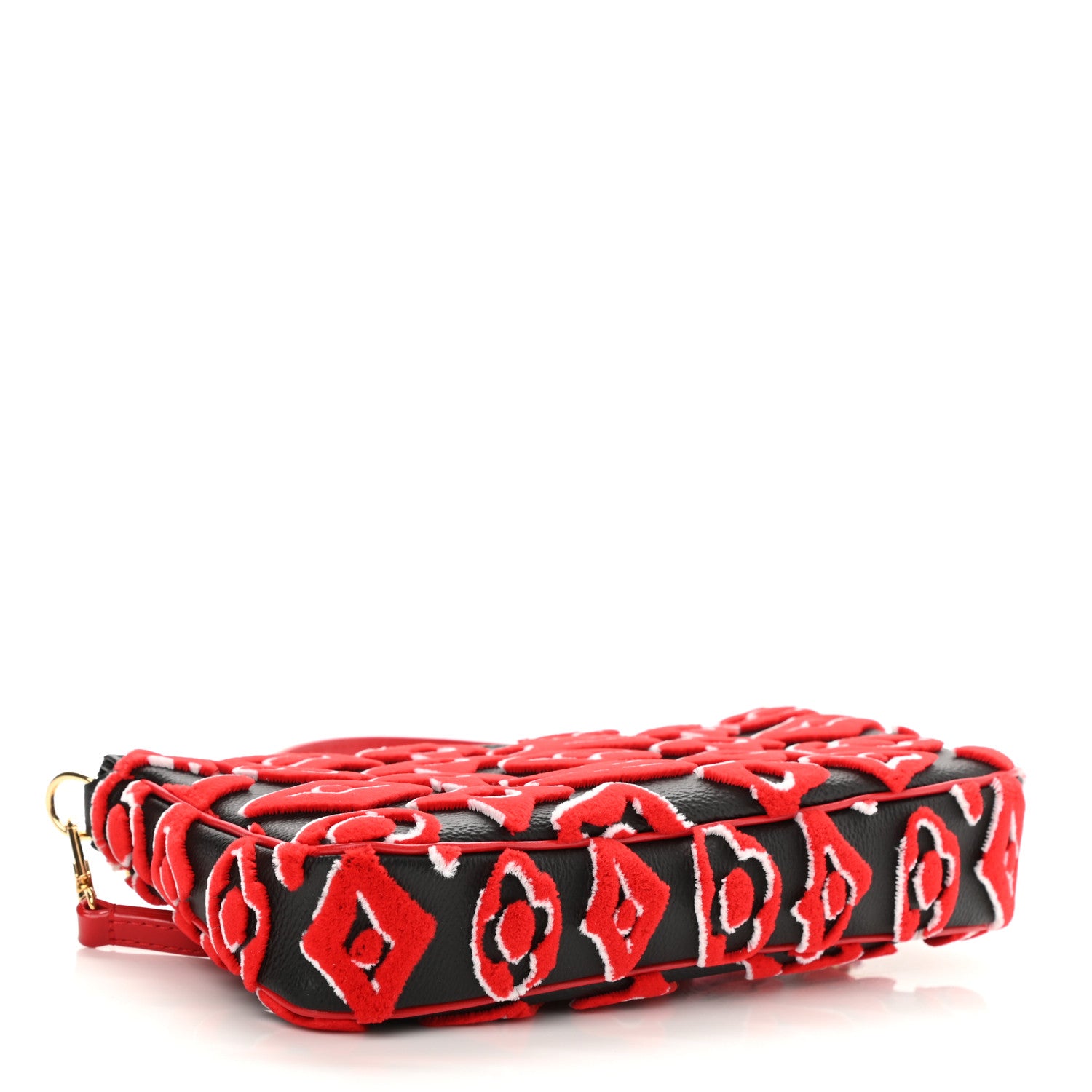 Louis Vuitton X UF Tufted Monogram Pochette Accessories Black Red 4 of 8