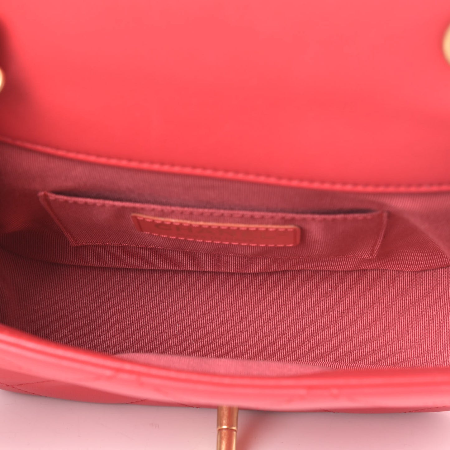 Lambskin Quilted Small Circular Handle Bag Brilliant Rouge