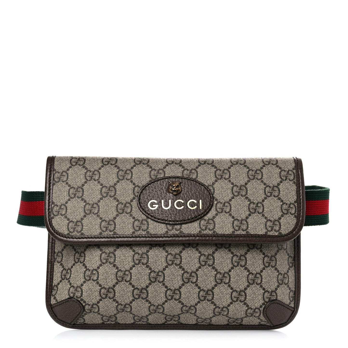 GG Supreme Monogram Neo Vintage Web Belt Bag Brown