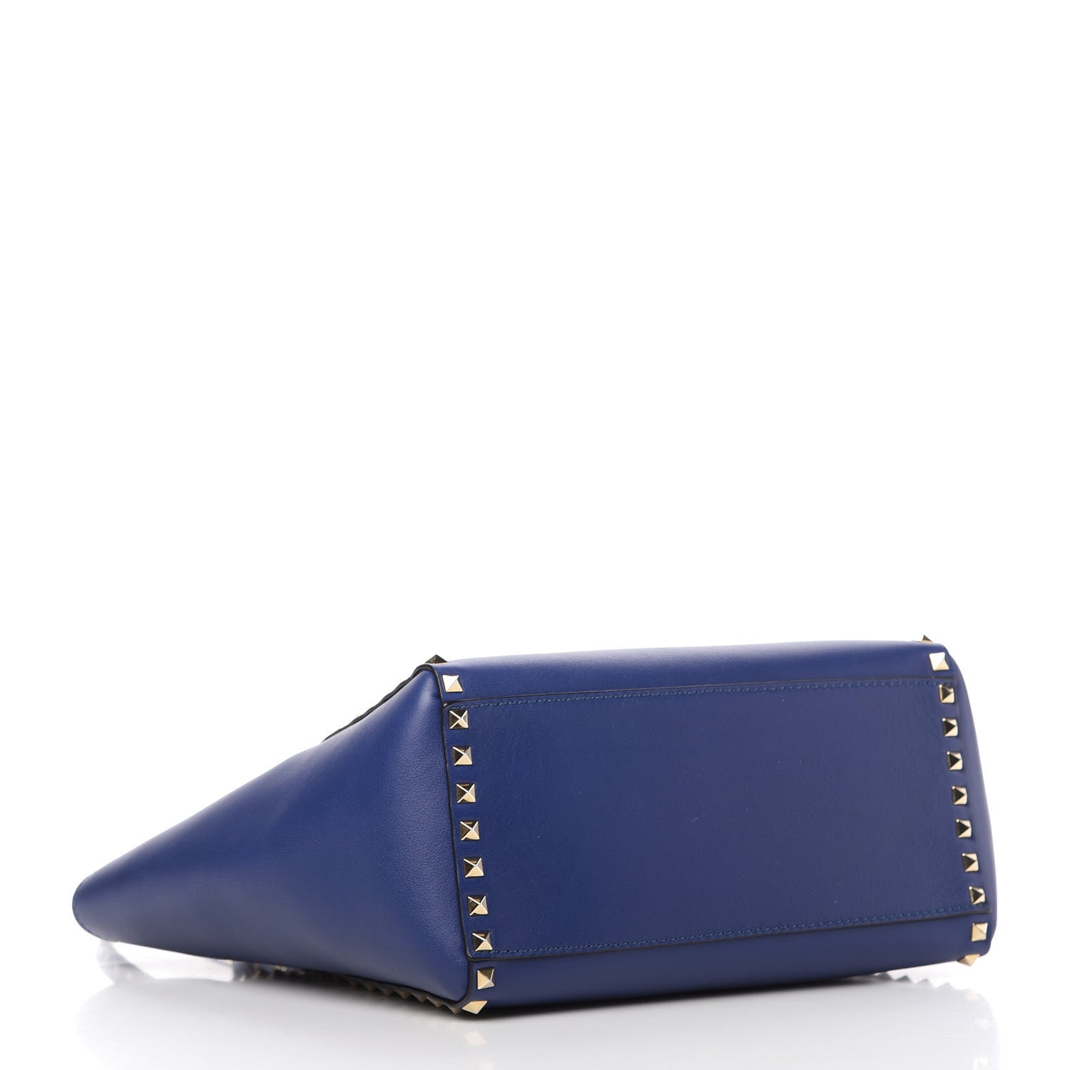 Valentino Garavani Vitello Rockstud Double Handle Tote Blu Delft 4 of 11