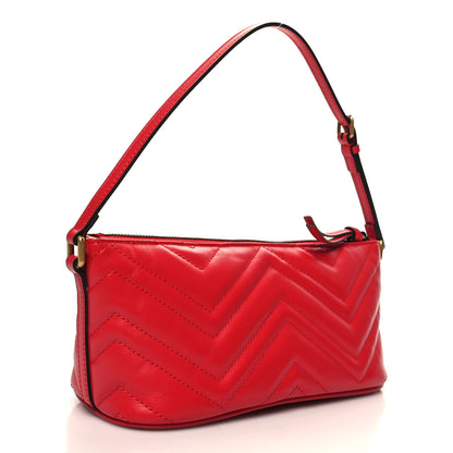 Gucci Calfskin Matelasse Chevron GG Marmont Sling Shoulder Bag Rosso 3 of 10