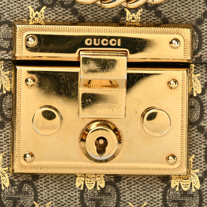 Gucci GG Supreme Monogram Bees Small Padlock Shoulder Bag Black 12 of 14