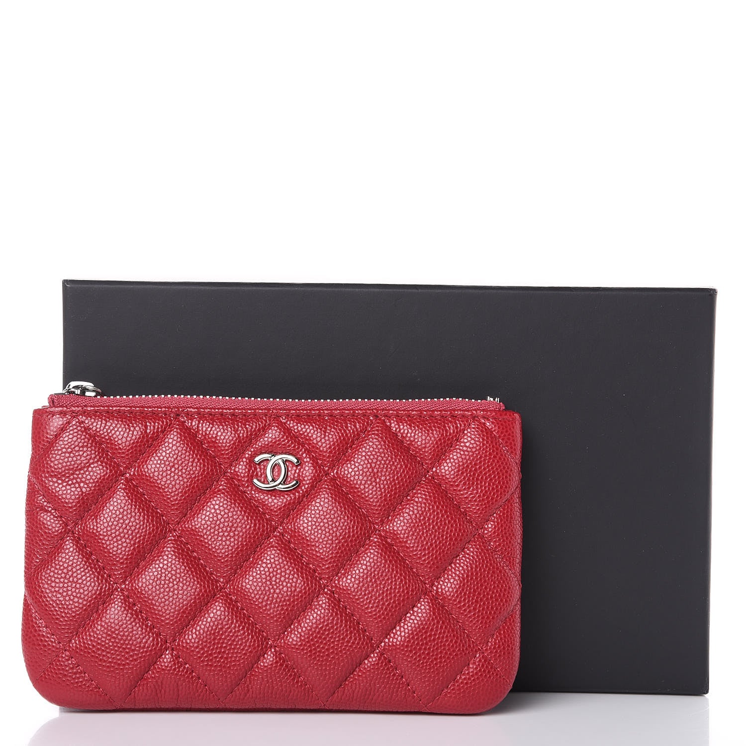Chanel Caviar Quilted Small Cosmetic Case Dark Pink 8 of 8