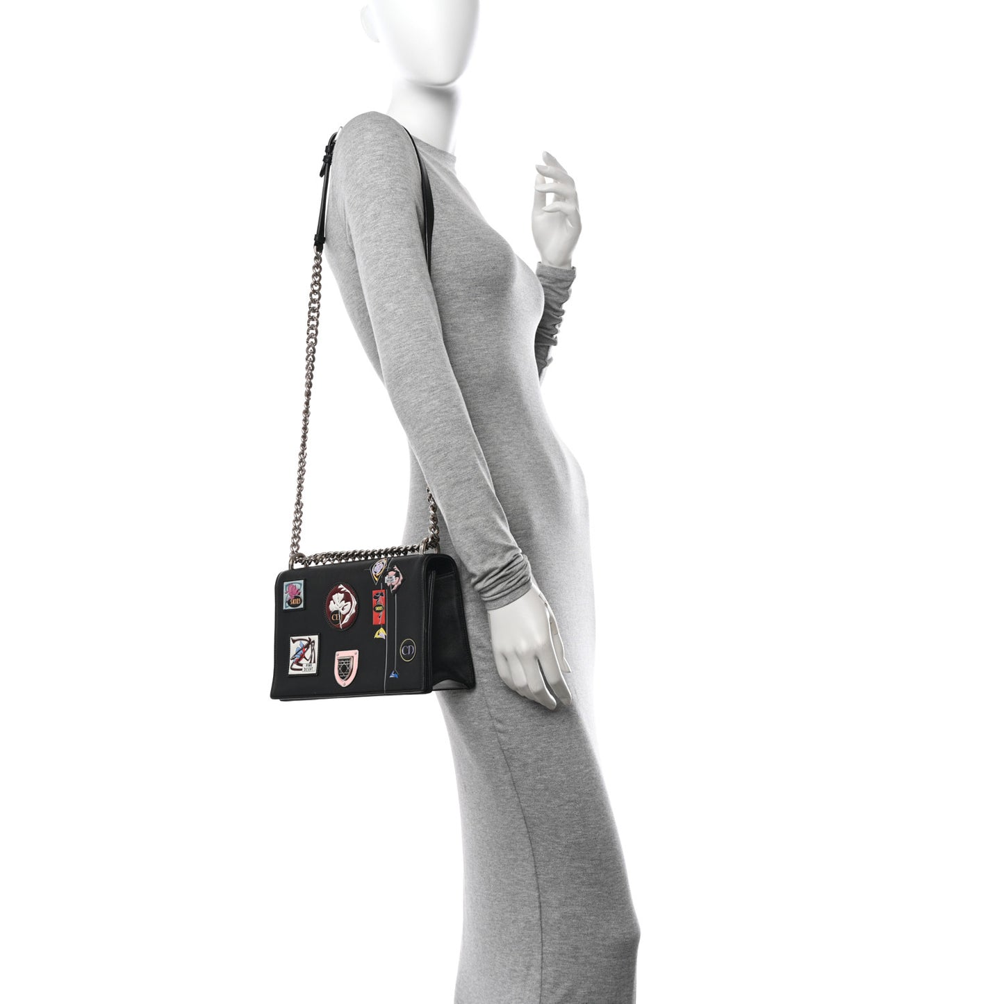 Calfskin Paradise Diorama Flap Bag Black