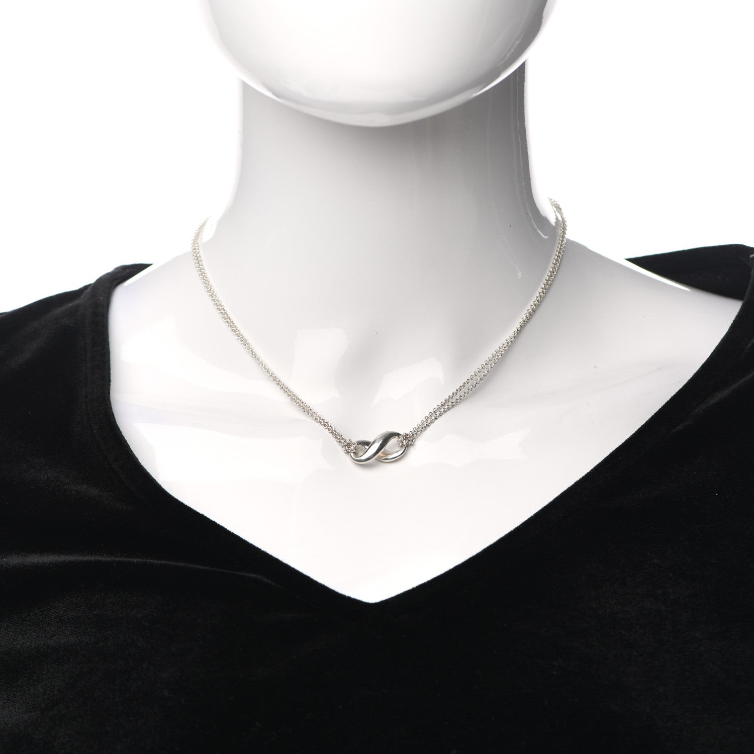 Tiffany Sterling Silver Figure 8 Pendant Necklace 2 of 5