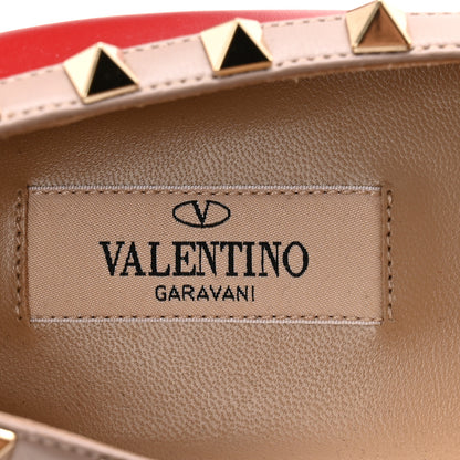 Valentino Garavani Calfskin Nappa Rockstud Ballerina Flats 38.5 Rosso Valentino Poudre 6 of 12