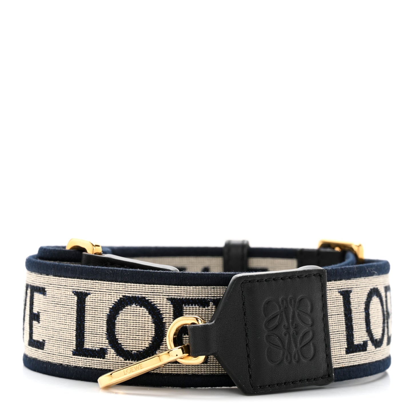 Calfskin Jacquard Anagram Strap Navy Black
