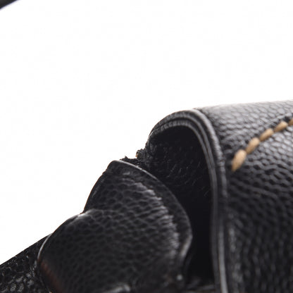 Chanel Caviar CC Stitched Medium Flap Shoulder Bag Black 12 of 15