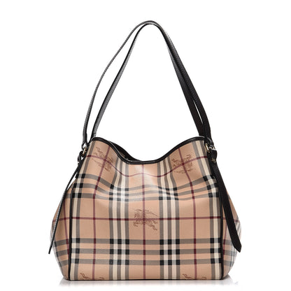 Burberry Haymarket Check Small Canterbury Tote Chocolate 1 of 12