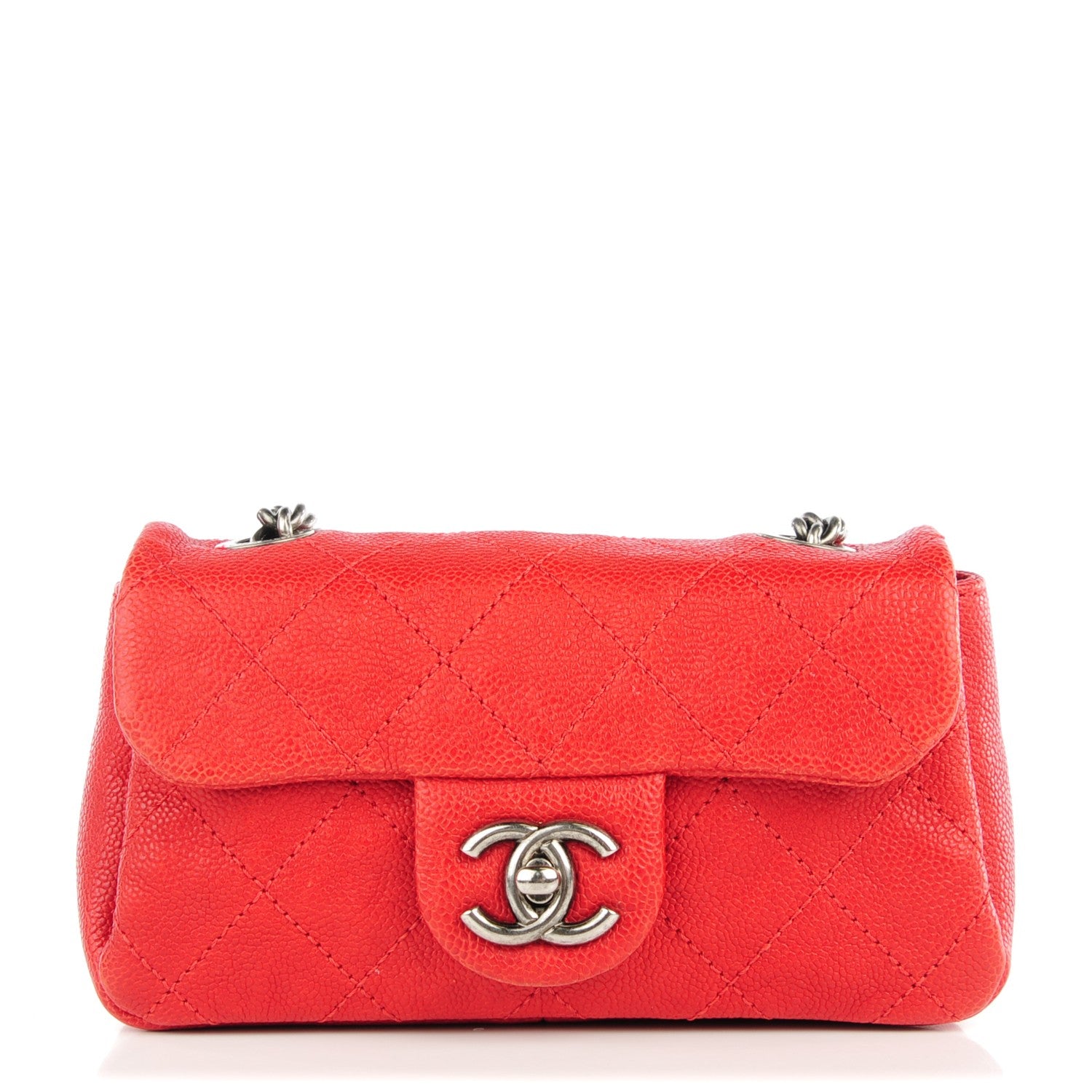 Chanel Caviar Quilted Mini Simply CC Flap Red 1 of 8