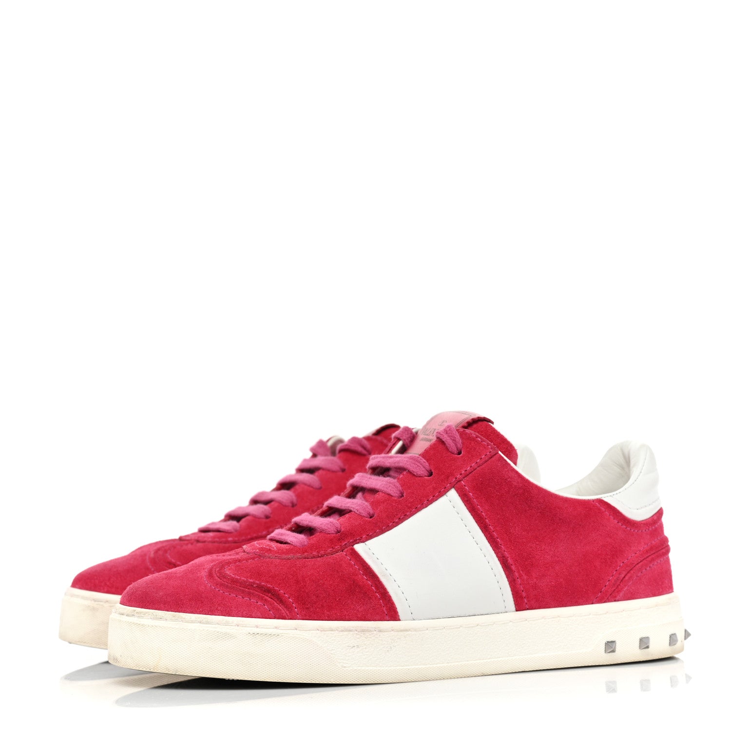 Valentino Garavani Suede Womens Flycrew Sneakers 36.5 Shadow Pink Optic White 3 of 13