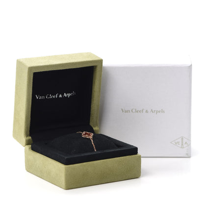 Van Cleef & Arpels 18K Rose Gold Carnelian Sweet Alhambra Bracelet 8 of 8