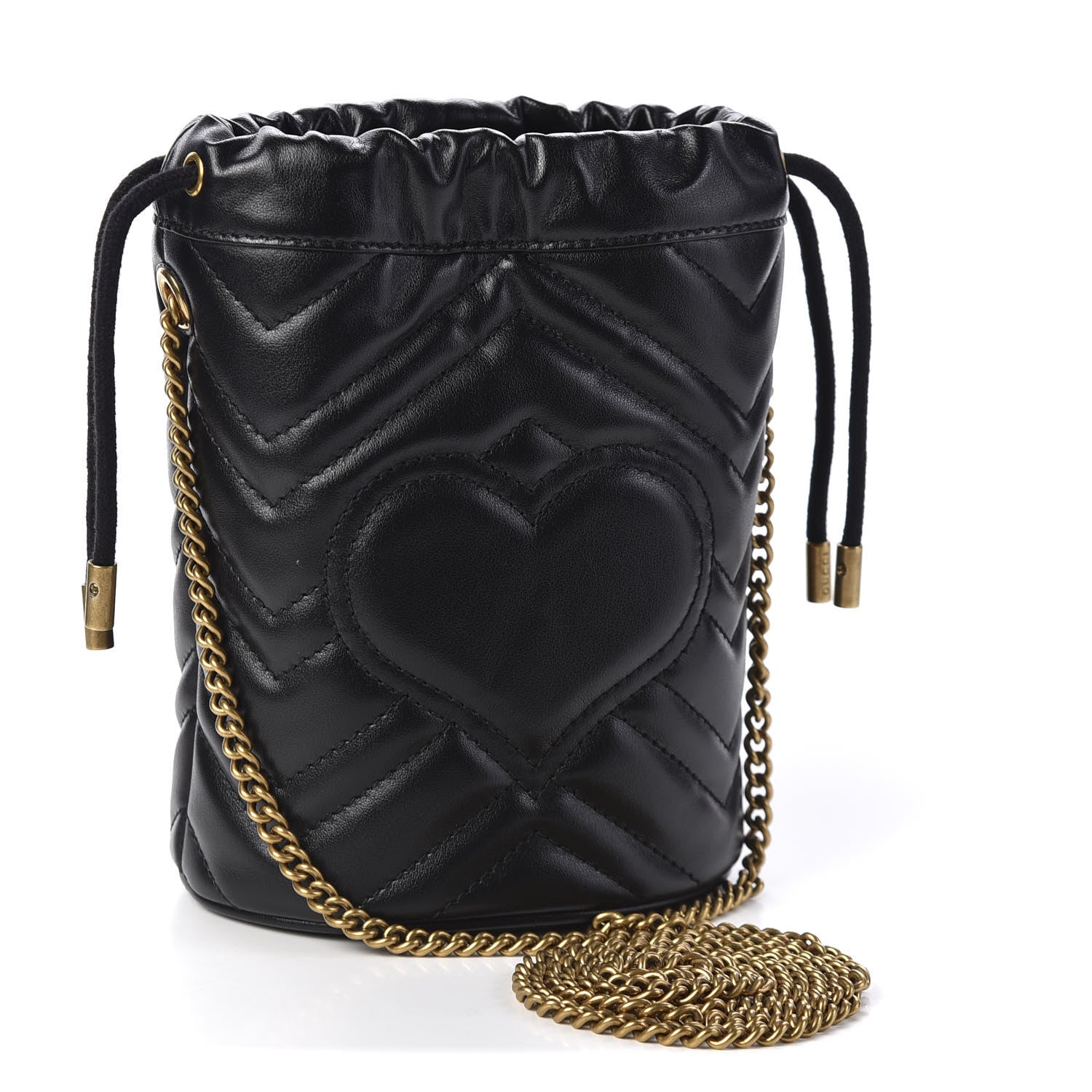 Gucci Calfskin Matelasse Mini GG Marmont 2.0 Bucket Bag Black 2 of 10