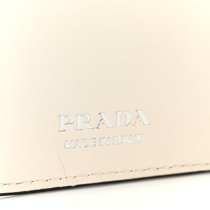 Prada City Calfskin Bi-Fold Wallet White Black 6 of 6