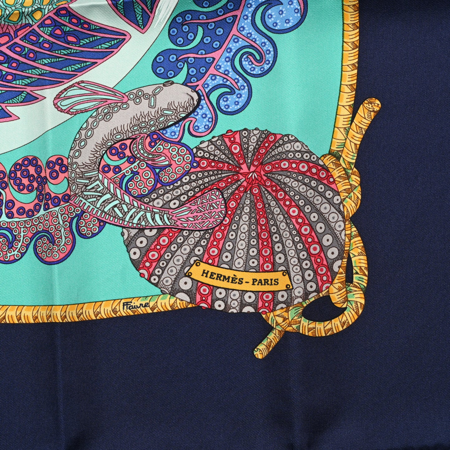 Silk Grands Fonds Scarf 90 Bleu