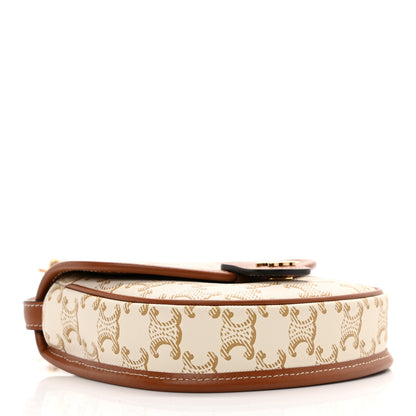 Celine Triomphe Canvas Calfskin Mini Besace Bag White 4 of 8