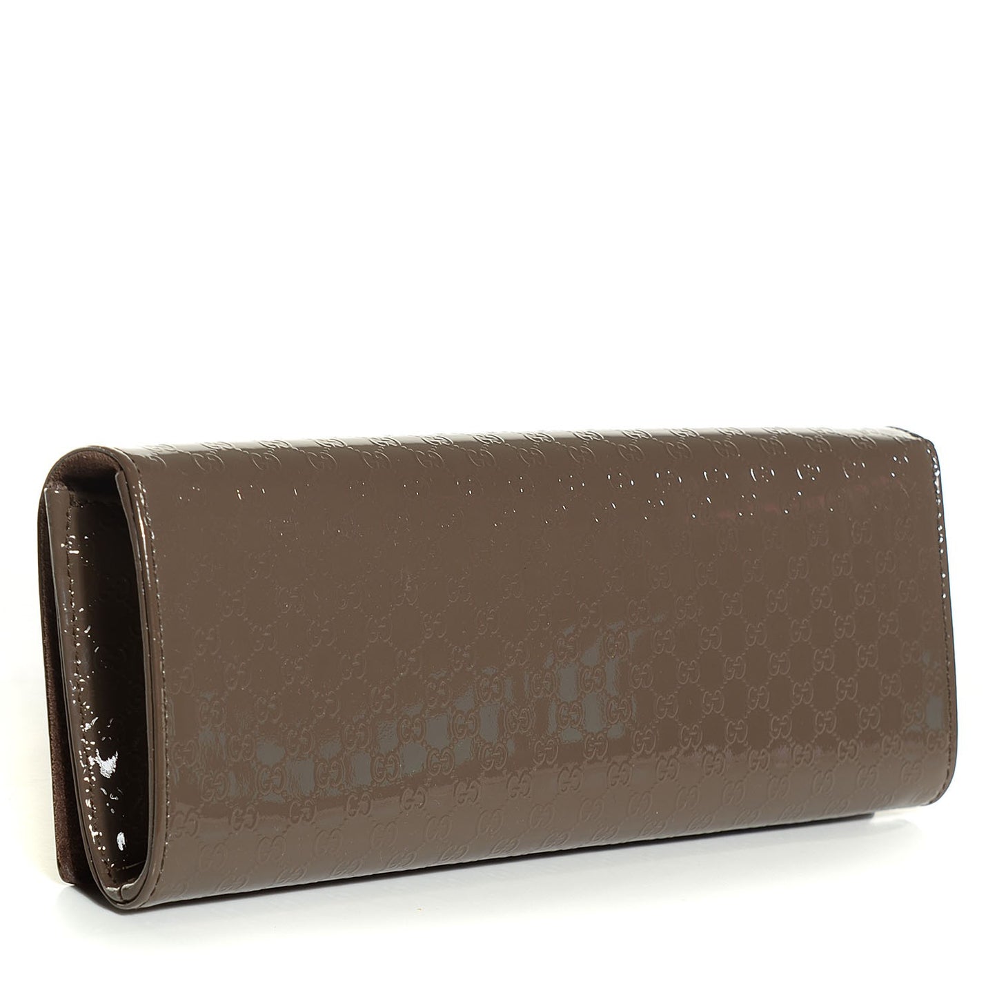 Patent Microguccissima Small Broadway Clutch Grey Field