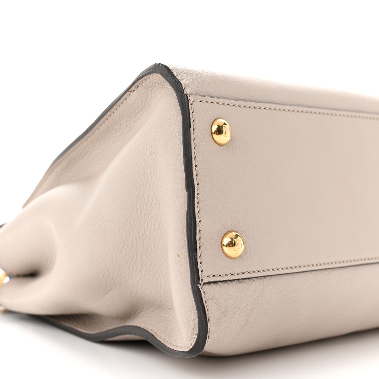 Fendi Vitello Seta Shiny Nappa Medium Peekaboo Iconic Satchel Grigio Polvere Magenta 8 of 9