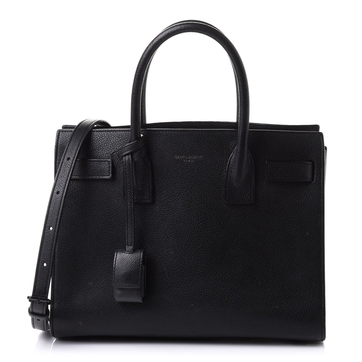 Grained Calfskin Baby Sac De Jour Black