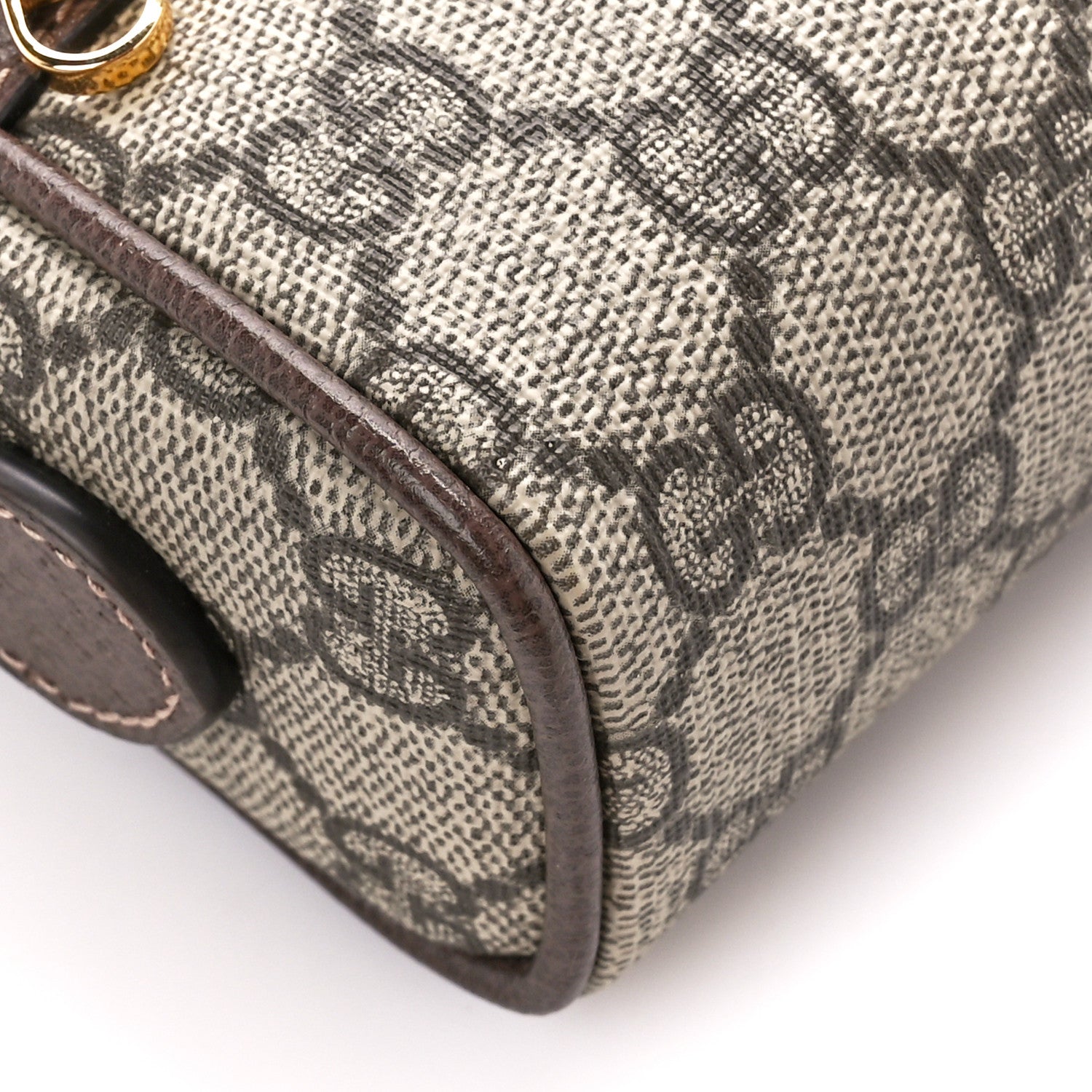 Gucci GG Supreme Monogram Web Mini Ophidia Shoulder Bag Brown 9 of 10