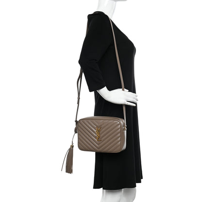 Saint Laurent Calfskin Matelasse Monogram Lou Camera Bag Taupe 2 of 9