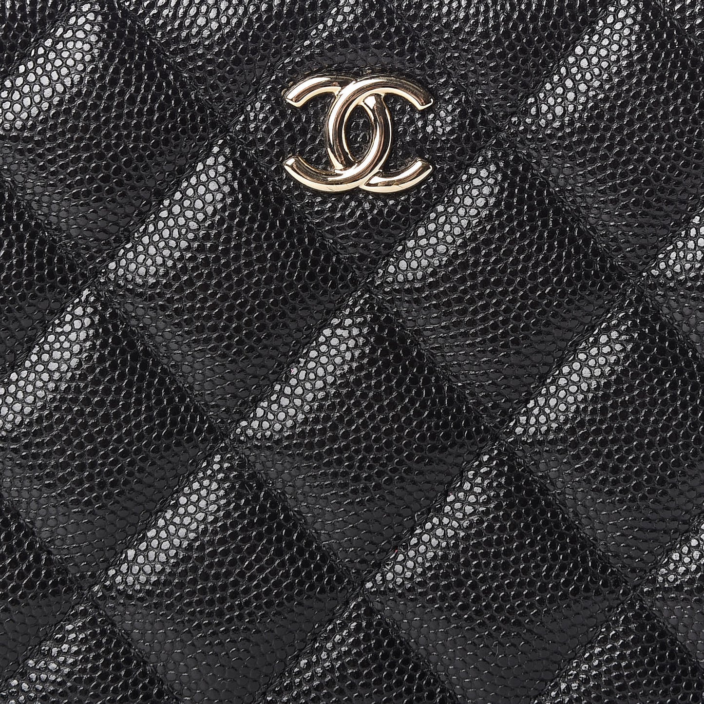 Caviar Quilted Cosmetic Case Black