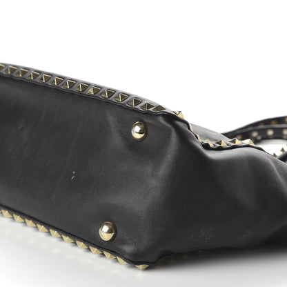 Valentino Garavani Vitello Small Rockstud Tote Black 8 of 10