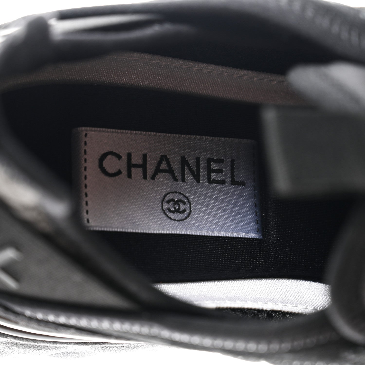 Chanel Suede Calfskin Mixed Fibers CC Sneakers 38.5 Black 7 of 9