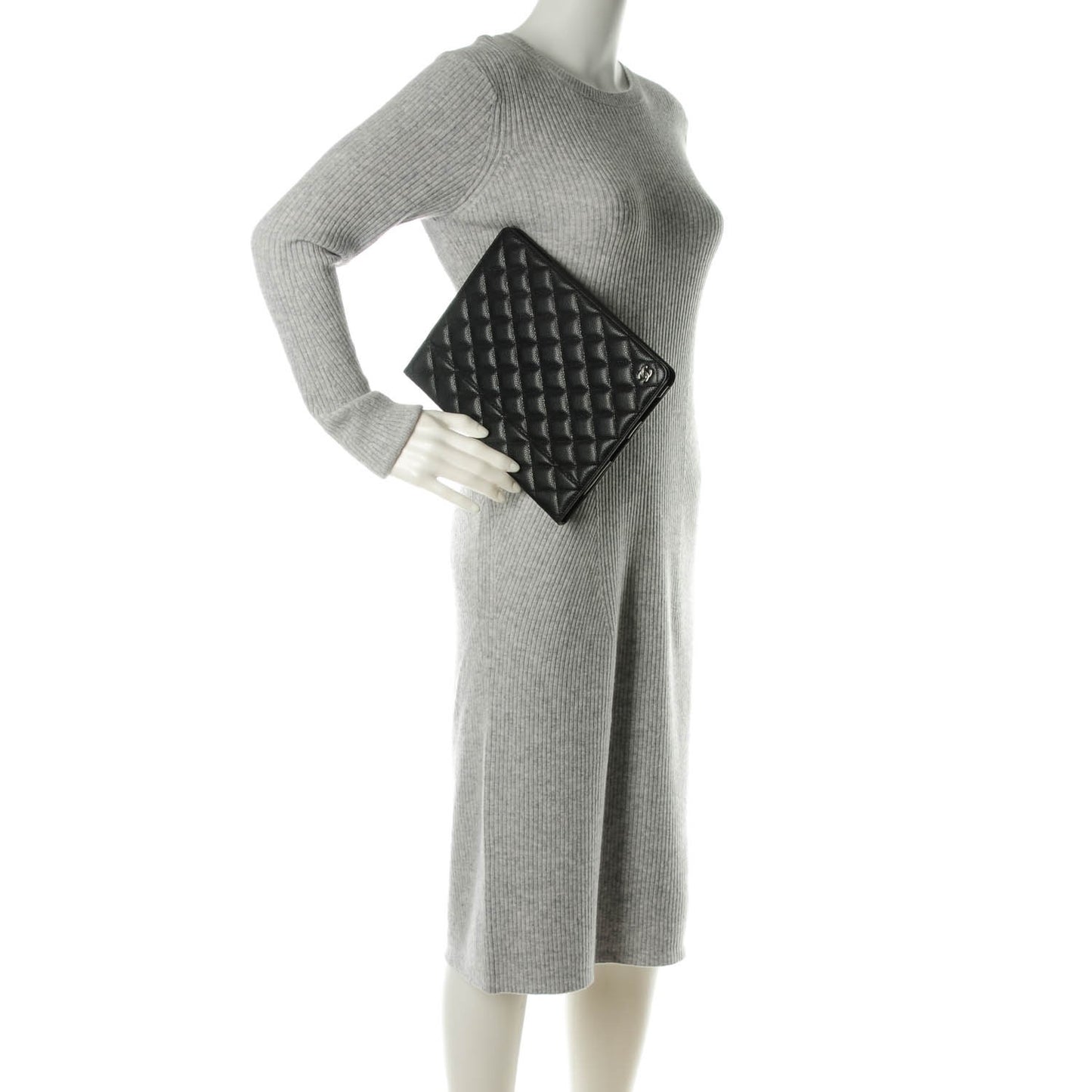 Caviar Quilted iPad Case Black