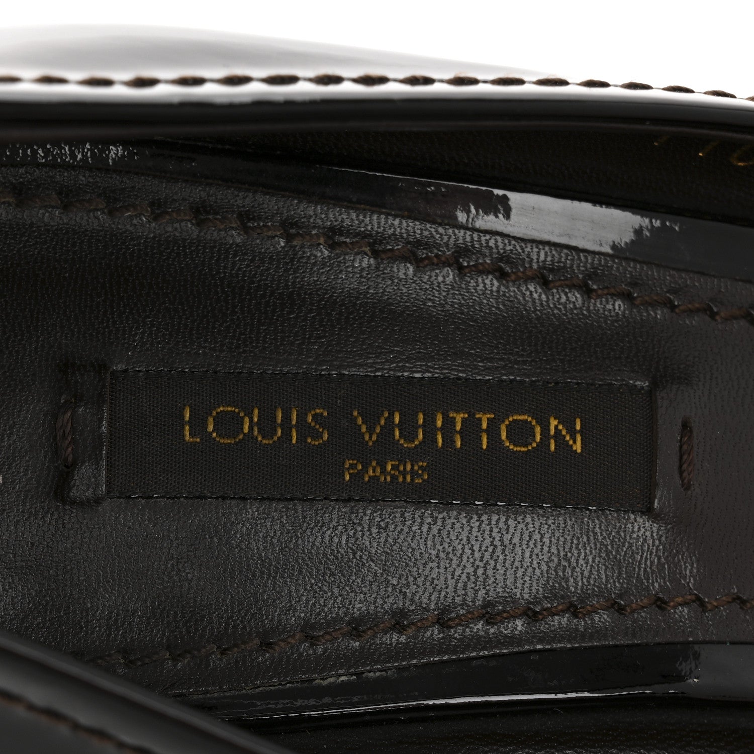Louis Vuitton Monogram Patent Idylle Buci Open Toe Pumps 36.5 Black Brown 8 of 9