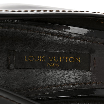 Louis Vuitton Monogram Patent Idylle Buci Open Toe Pumps 36.5 Black Brown 8 of 9
