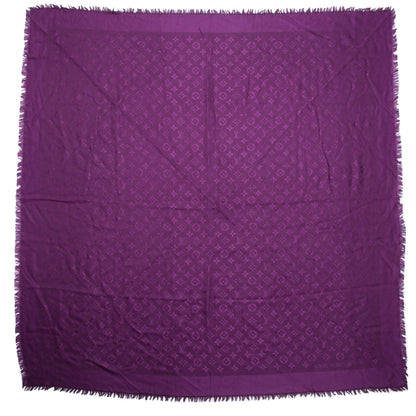 Louis Vuitton Silk Wool Monogram Shawl Cassis 3 of 5