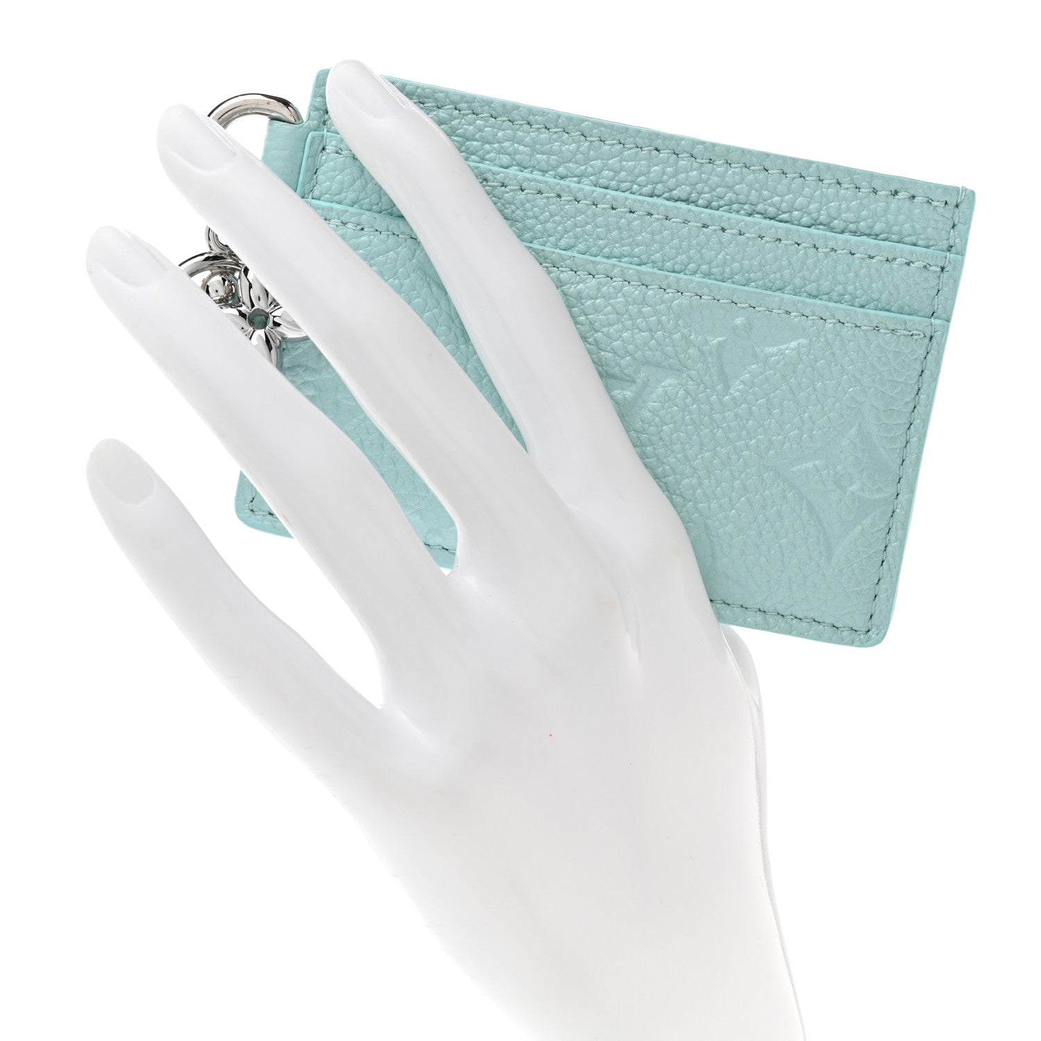 Louis Vuitton Empreinte Monogram LV Charms Card Holder Pearly Lagoon Turquoise 2 of 8