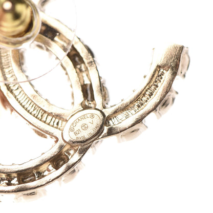 Chanel Crystal Pearl CC Dazzling Domino Earrings Gold 4 of 5