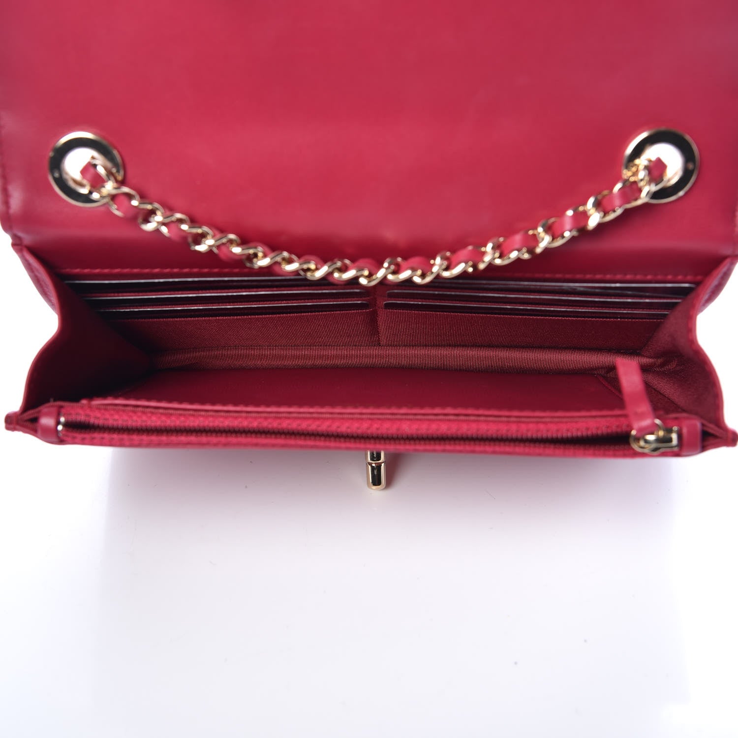 Chanel Lambskin Quilted Trendy CC Wallet On Chain WOC Dark Pink 5 of 11