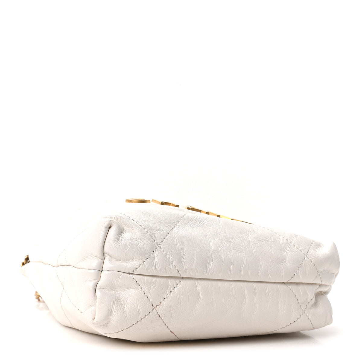 Shiny Calfskin Quilted Mini Chanel 22 White