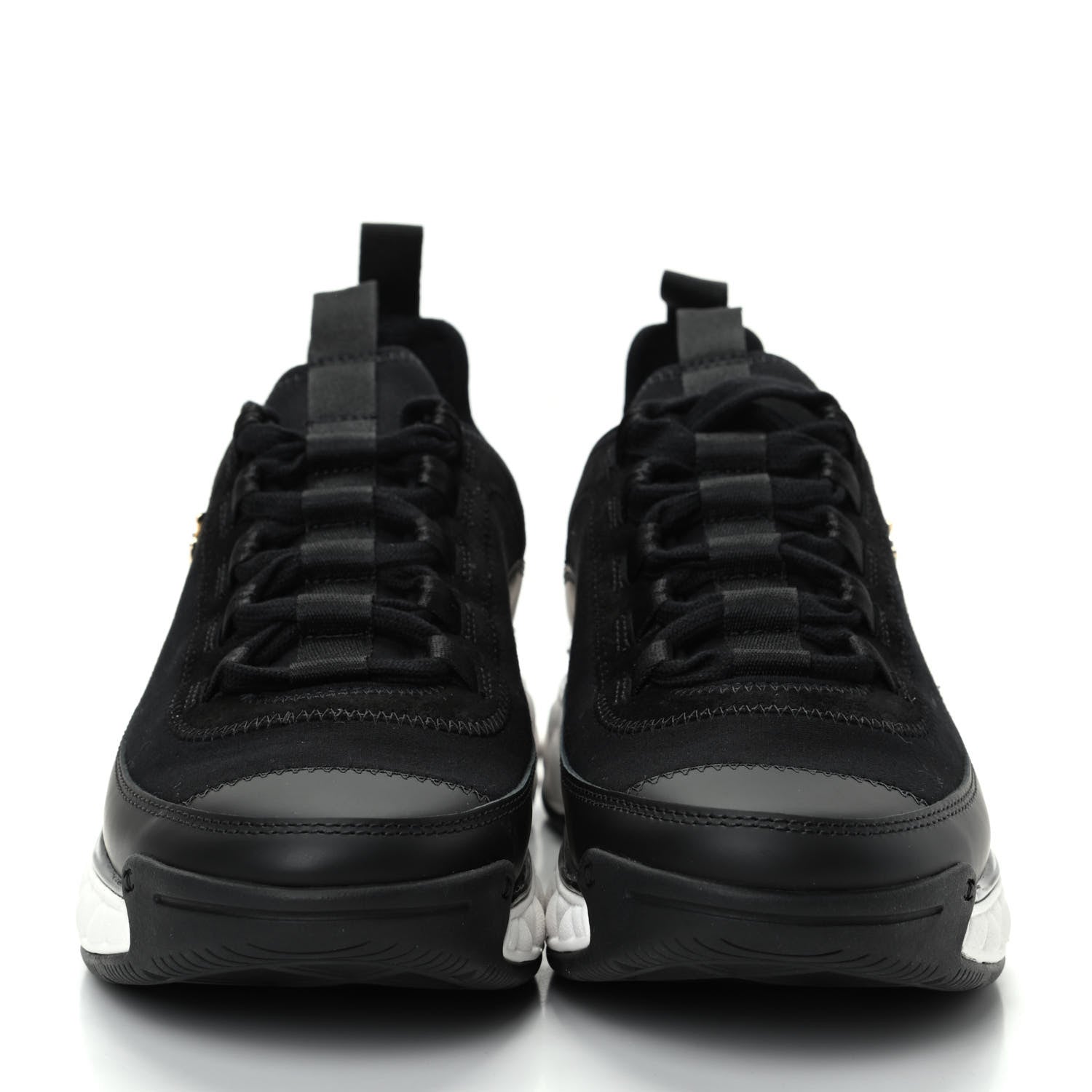 Chanel Velvet Calfskin Mixed Fibers CC Sneakers 36.5 Black 2 of 11