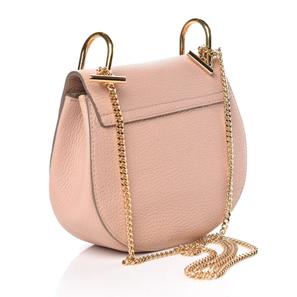 Chloe Grained Lambskin Mini Drew Shoulder Bag Cement Pink 3 of 13