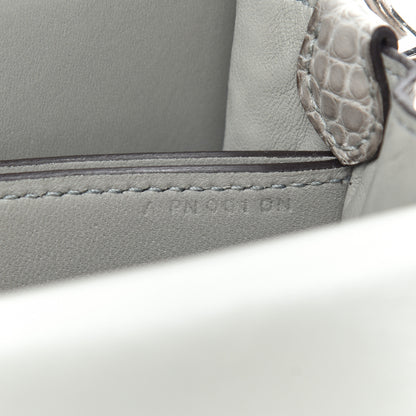 Hermes Matte Alligator Lizard Mini Sac Roulis Ombre Gris Perle 7 of 16