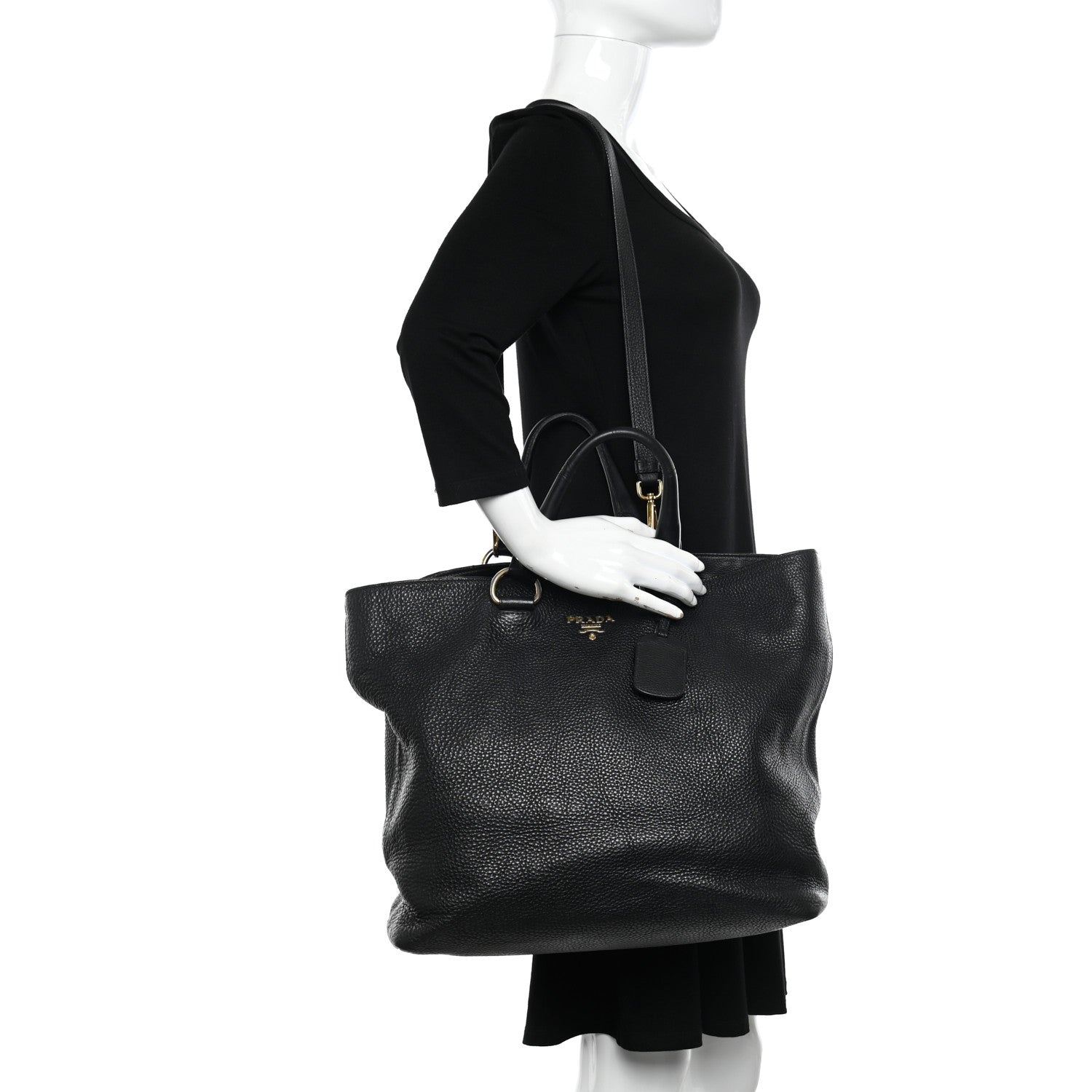 Prada Vitello Phenix Satchel Black 2 of 11